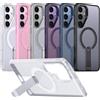 KAWOO Custodia S26 con Dissipazione del Calore, Ricarica Magnetica e Supporto per Samsung S25 Ultra S24 FE S23 Plus, Antiurto e Rinfrescante