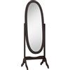 HOMCOM Specchio HOMCOM ovale con base in stile Shabby Chic, inclinazione regolabile, dimmerabile. 48L x 46l x 147H cm MDF caffè chiaro