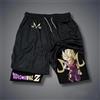 DRAGON BALL 2026 Ultimi Pantaloncini Sportivi a Doppio Strato Dragon Ball GOKU Vegeta Anime, Comodi Pantaloncini Americani da Uomo a Cinque Punti