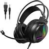 Acinaci Cuffie da gioco Acinaci J11 per PS4 PC Xbox One PS5 Switch tramite jack audio da 3,5 mm, con microfono, luce LED