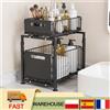 Organizzatore a 2 livelli sotto il lavello, design con ripiani scorrevoli per mobile da cucina, per ripiani ordinati e senza disordine