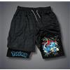 Potdemiel Pantaloncini Sportivi Ufficiali Pokémon Anime Collaboration - Pantaloncini Unisex Stile Kei Anime per Badminton, Traspiranti e ad Asciugatura Rapida
