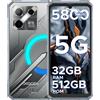 DOOGEE Blade GT Pro Telefono Rugged 6.72'' FHD+ 120Hz con Effetto Luce LED, 32GB(12+20) +512GB, Batteria 5800mAh, Android 14, Cellulare NFC