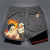 Bandai Pantaloncini Sportivi Pokémon a Doppio Strato, Collezione Americana Estate 2025, Tendenza Uomo, Vestibilità Ampia, Traspiranti, Stampa Animata, 2-in-1
