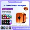 Tripodpie Adattatore Carplay 4in1 Nuovo Aggiornato da Cablato a Wireless, Android Auto, Mirror Link, Smart MiNi Ai Box, USB Plug and Play, Bluetooth, WiFi