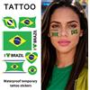 NONE Adesivo per tatuaggio temporaneo con bandiera del Brasile, a lunga durata e impermeabile, adesivi per il viso per festival, calcio, tifosi di calcio, braccio, viso
