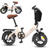 bodywel Bicicletta Elettrica Pieghevole da Città 14 Pollici, Bici Elettrica per Adulti, Batteria 36V 10Ah, Autonomia 30-45KM, Mini Bicicletta Elettrica Modello T16Pro
