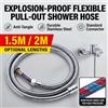 NONE Tubo Flessibile per Doccia in Acciaio Inox Intrecciato 1.5M/2M, Alta Pressione, Antiesplosione, per Doccette Manuali