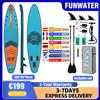 funwater Tavola SUP Gonfiabile Professionale FUNWATER per Surf Marino, Tavola Galleggiante per Acqua, Capacità 230KG, 385x85x15cm