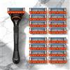 NONE 4/12 Pezzi Rasoio da Uomo a 5 Lame Fusion Pro Power, Trimmer per Barba e Capelli, Ricariche di Lame a 5 Strati