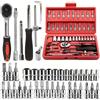 NONE Set di Riparazione Auto 46 Pezzi, Kit di Manutenzione Veicoli, Attrezzi per Casa e Fabbrica, Set di Chiavi a Cricchetto Combinato per Riparazione Auto