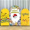 Potdemiel Sfondo per Festa di Compleanno a Tema Pokemon Pikachu, Decorazioni per Feste per Bambini, Tema Anime e Videogiochi, Accessori per Photo Booth