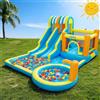 NONE Parco acquatico gonfiabile 9 in 1 per bambini - Scivoli da corsa, parete da arrampicata, grande piscina da giardino, area giochi acquatici e altro ancora. Telo Oxford Resistente per Esterni,