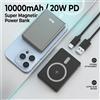 NONE Power Bank Magnetico 10000mAh 20W Ricarica Rapida 20W Wireless Caricabatterie Portatile Ultra Sottile Batteria Esterna Compatibile con MagSafe iPhone Type-C