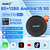 CarlinKit Android 15 TV Box per Auto 8G+128G 5G/4G Ultra2 SM6350 WiFi6 Wireless Android Auto con Aggiornamento FOTA per Netflix CarPlay Ai Box
