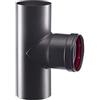 Nova italf Raccordo a T 90° braga codino MM nero pellet con ispezione Bassa Stufa Codino (Diametro D 100mm MASKIO)