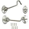 SZXMDKH 2 ganci per cabina, chiavistelli e bulloni per serrature delle porte, chiavistelli in acciaio inox per porte del garage e finestre, 10 cm, argento