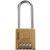 NOVLOCK Lucchetto con combinazione arco lungo 7 cm - impermeabile e resistente, codice a 4 cifre, per esterni e interni: cancelli, recinzioni, capanni, armadietti, depositi, armadi - 1 pezzo, oro