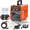 FEIFANKE Saldatrice MIG 145A 110V, saldatrice multiprocesso 4 in 1, saldatrice a gas MIG/Flux Core MIG/MMA Stick/Lift TIG, saldatrice con controllo sinergico con 2 bobine di filo solido