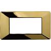 ZOREI Placca Compatibile Con Vimar Plana, Placche In Plastica, 1 Pezzo (4 Posti/Moduli,Oro Lucido)