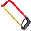 Hanpex Telaio per seghetto ad alta tensione da 300 mm con lama bimetallica 24 TPI, sega a mano adatta per metallo, legno, PVC, carpenteria (manico nero)