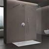 doporro Box Doccia Walk-In 100x200cm, Parete Doccia Anticalcare in Vetro Trasparente 10mm con Bracci Sostegni Telescopici in Acciaio MMBR3