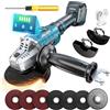 Ecarke Smerigliatrice Angolare a Batteria Compatibile con Batteria Makita 18V - Motore Brushless, 3 Velocità, Fino a 10.000 giri/min, Disco da 125 mm, Display LCD, Set 12 Accessori (Senza Batteria)