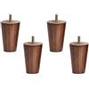 JIAOLUN123 4 Piedini per Mobili in Legno Gambe per Mobili in Rovere Conico Cabinet Cono Dritto Piedi del Divano Tavolo Letto Armadio Cabinet Armadietto Guardaroba,Vite M10,Noce(12cm)