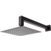 Kiamami Valentina - Kit Doccia Braccio Doccia + Soffione 20X20 Nero Opaco