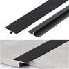 CEIEVER Alluminio Striscia di Transizione per Pavimenti 3 pezzi Profilo T in Alluminio 0,9 m × 2 cm Laminato Striscia di Soglia Profilo di Transizione per Transizioni tra Piastrelle (Nero)