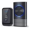 KEWUZY Campanelli Wireless, KEWUZY Campanello Senza Fili da Esterno IP44, 52 Suonerie, 5 Volumi Selezionabili, Wireless Doorbell con Raggio d'Azione 400M, Indicatore LED, Porta Campanello (Nero)