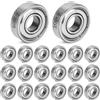 QWORK® 20 Pezzi cuscinetti a sfere 6000ZZ, cuscinetto a gola profonda in miniatura a doppia schermatura in metallo, 10mmx26mmx8mm, acciaio al carbonio