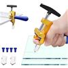 NKFOOPDU Tagliapiastrelle manuale, tagliavetro, utensile da taglio 2 in 1 con 3 lame in acciaio al tungsteno, 8 piedini di contatto per il fai da te di vetri per finestre, specchi, piastrelle e piastrelle smal