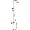 GALYON - IMEX BTG053 GENOVA - Barra doccia termostatica in acciaio inossidabile - Rubinetteria Termostatica da bagno - Set Asta doccia con spruzzatore, manico e supporto (ORO ROSA spazzolato)