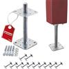 SOTECH set di 12 supporti per pali 110 x 110 x 250 mm filettatura M24 base di appoggio in acciaio zincato a caldo altezza regolabile connettore per avvitamento resistente alle intemperie