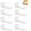 YFCVIP 8 Pezzi Staffe Mensole, 10cm Pollici Staffe per Mensole Industriali Resistenti, Staffe per Mensole Bianche a L In Metallo per Supportoper Mensole Fai da Te (Bianco, Spessore 5 mm) 4in