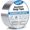 LLPT Nastro Butilico Alluminio | 5 cm x 5 m | Nastro Sigillante Impermeabile | per Raccordi per Tetti in Metallo Riparazioni di Tetti di camper Finestre Grondaie Riparazioni di Perdite (AB434)