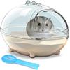 LazySusan Hamster Bad,Hamster Vasca da bagno antipolvere, contenitore per il bagno di sabbia, letto trasparente, giocattolo per piccoli animali, gabbia, accessori per WC (S 13,6 x 9,6 x 9 x 9 cm)