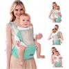 JOYNCLEON Portabebè Ergonomico 6-in-1 da Neonato a 3 Anni - Traspirante in Mesh per Estate, Compatto per Viaggi e Outdoor, Cintura Regolabile，Ideale per Bambini 0-3 Anni（verde）