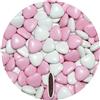 EinsSein 1kg Confetti di Cuore al cioccolato Mix mezzo bianco-rosa lucido cuoricini matrimonio confettata confetto battesimo comunione cresima nascita confettis alla laurea decorazioni bimba