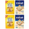 Triscuit Original Cracker vegani integrali e sottili di grano integrale, confezione assortita, 4 scatole