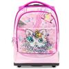 Giochi Preziosi Go Pop - Trolley Meowcorn, Zaino Trolley Bambina con Grafica Gatto Unicorno, Ruote Rinforzate, Manico Telescopico Regolabile, Schienale Imbottito, Fascia Removibile, Pop-up Stella, Tasche Multiple