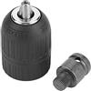 LUCKDANO Mandrino Autoserrante 2-13 Mm con Adattatore per Mandrino Trapano 1/2 Pollice per Avvitatore a Percussione, Connessione Salda e Stabile, Lunga Durata