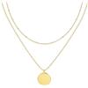 ALEXCRAFT Collana Oro Donna Estiva Collana Due Fili Collana con Moneta Oro Donna Acciaio Girocollo 45+5cm