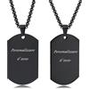 Vnox 2 pezzi Collana Personalizzata in Acciaio Inossidabile: Ciondolo Tag Cane Incisione Personalizzato Nero Catena Libera Collana con Pendente da Uomo