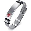 Vnox Acciaio Inossidabile Personalizzato Incisione Nome Ice Medical Alert ID Braccialetto Regolabile SOS Emergenza Personalizzato per Uomo Donna
