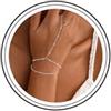 Meteorstarry Bracciale da donna in oro/argento 925, doppio braccialetto con anello per dita, personalizzato, piccolo regalo per donne, amici, mamma, Taglia unica, Argento sterling