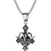 JewelryWe - Collana con Ciondolo a Croce Rovesciata con Caprone di Satana, Collana Gotica in Acciaio Inossidabile Idee Regalo