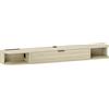 HOMCOM Mobile TV Sospeso con Cassetto Ribaltabile 2 Ripiani Aperti Gestione Cavi 140x24x16 cm Legno naturale | Aosom Italy
