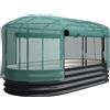 Outsunny Aiuola orticola con gabbia protettiva, fioriera rialzata in acciaio zincato, 180 x 90 x 93 cm, grigio e verde | Aosom Italy